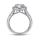 Gabriel & Co. ER9321W44JJ 14K White Gold Cushion Halo Round Diamond Engagement Ring