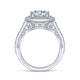 Vintage Inspired 14K White Gold Round Halo Diamond Engagement Ring