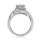 Gabriel & Co. ER9338W44JJ 14K White Gold Round Twisted Diamond Engagement Ring