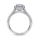 Gabriel & Co. ER9382W44JJ 14K White Gold Princess Halo Diamond Engagement Ring