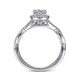Gabriel & Co. ER9512W44JJ 14K White Gold Round Halo Diamond Engagement Ring