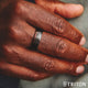 8MM Espresso Tungsten Carbide Ring - Color Blocking and Dome Shape