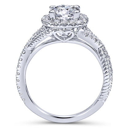 Gabriel & Co. 14k White Gold Hampton Halo Engagement Ring