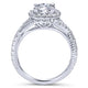 Gabriel & Co. 14k White Gold Hampton Halo Engagement Ring