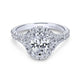 Gabriel & Co. 14k White Gold Contemporary Halo Engagement Ring
