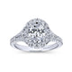 Gabriel & Co. 14k White Gold Contemporary Halo Engagement Ring