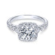 Gabriel & Co. 14k White Gold Contemporary Halo Engagement Ring
