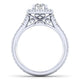 Gabriel & Co. 14k White Gold Victorian Halo Engagement Ring