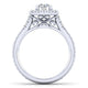 Gabriel & Co. 14k White Gold Victorian Halo Engagement Ring