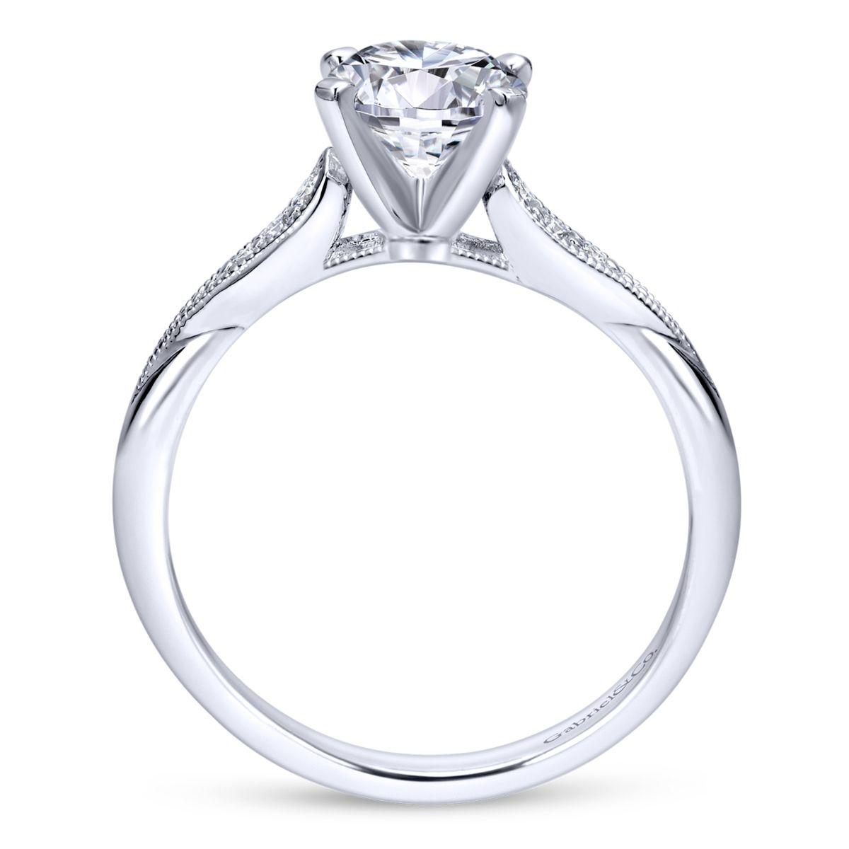 Gabriel & Co. 14k White Gold Contemporary Straight Engagement Ring