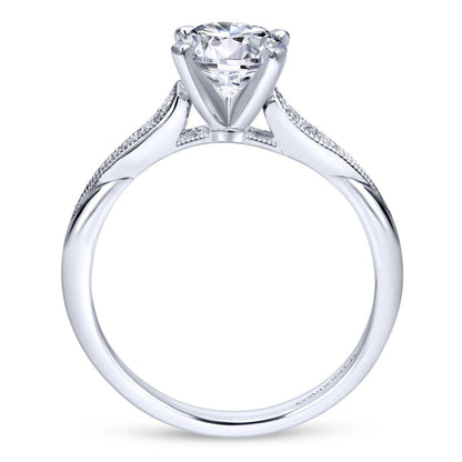 Gabriel & Co. 14k White Gold Contemporary Straight Engagement Ring