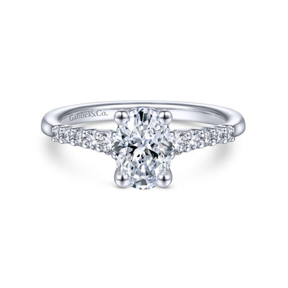 Gabriel & Co. 14k White Gold Contemporary Straight Engagement Ring