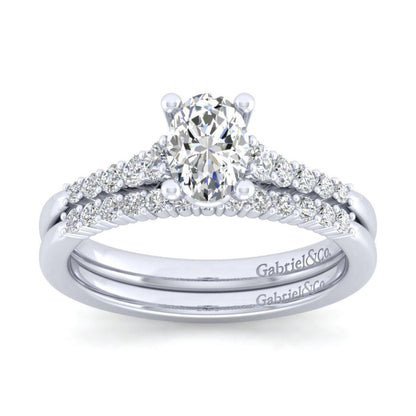 Gabriel & Co. 14k White Gold Contemporary Straight Engagement Ring