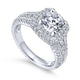 Gabriel & Co. 14k White Gold Contemporary Double Halo Engagement Ring