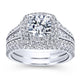 Gabriel & Co. 14k White Gold Contemporary Double Halo Engagement Ring