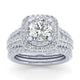 Gabriel & Co. 14k White Gold Contemporary Double Halo Engagement Ring