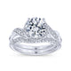 Gabriel & Co. 14k White Gold Contemporary Halo Engagement Ring