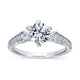 Gabriel & Co. 14k White Gold Victorian Straight Engagement Ring