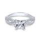 Gabriel & Co. 14k White Gold Contemporary Twisted Engagement Ring