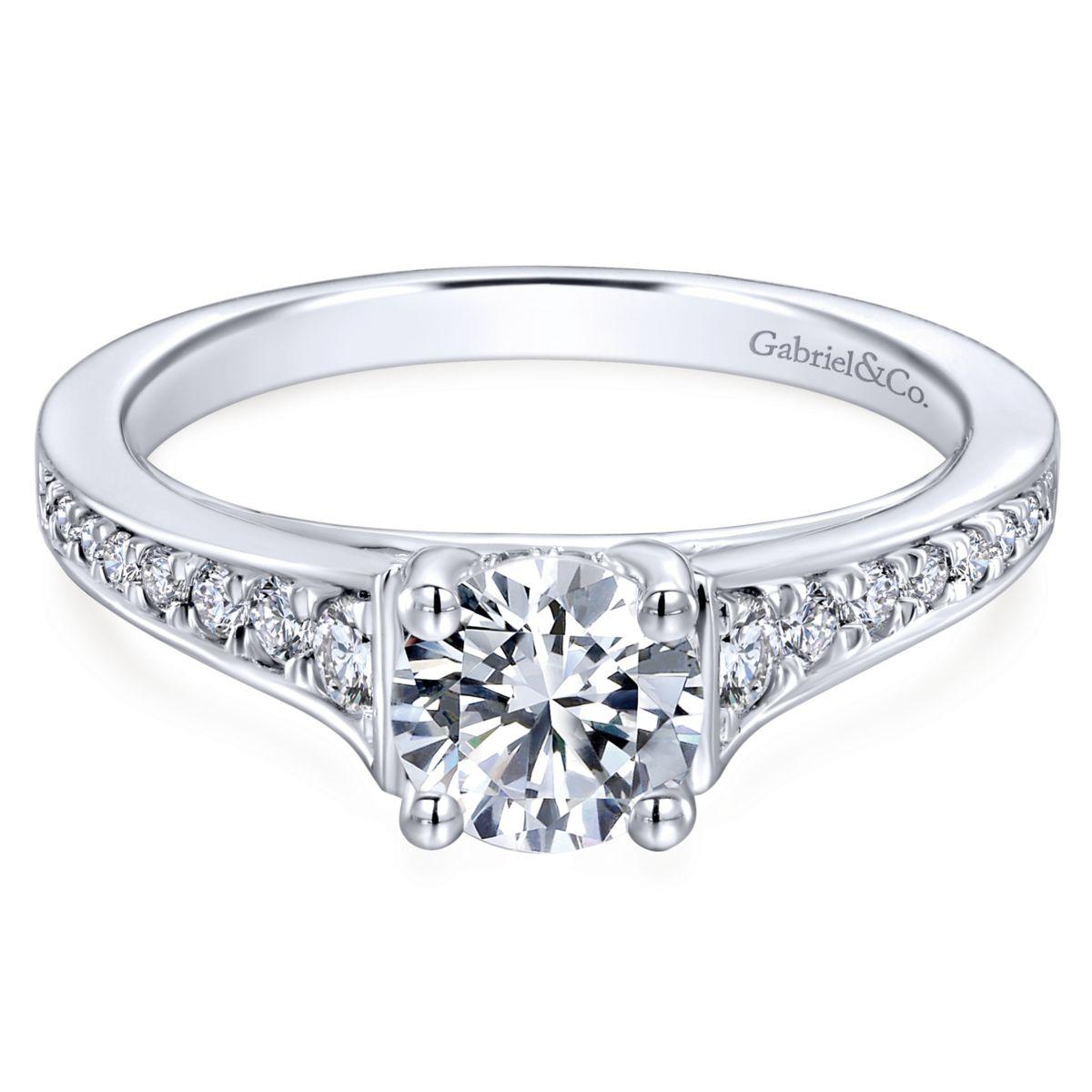 Gabriel & Co. 14k White Gold Contemporary Straight Engagement Ring