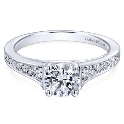 Gabriel & Co. 14k White Gold Contemporary Straight Engagement Ring