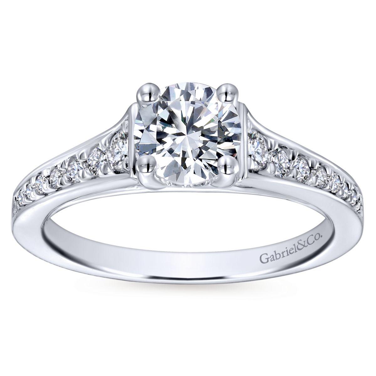 Gabriel & Co. 14k White Gold Contemporary Straight Engagement Ring