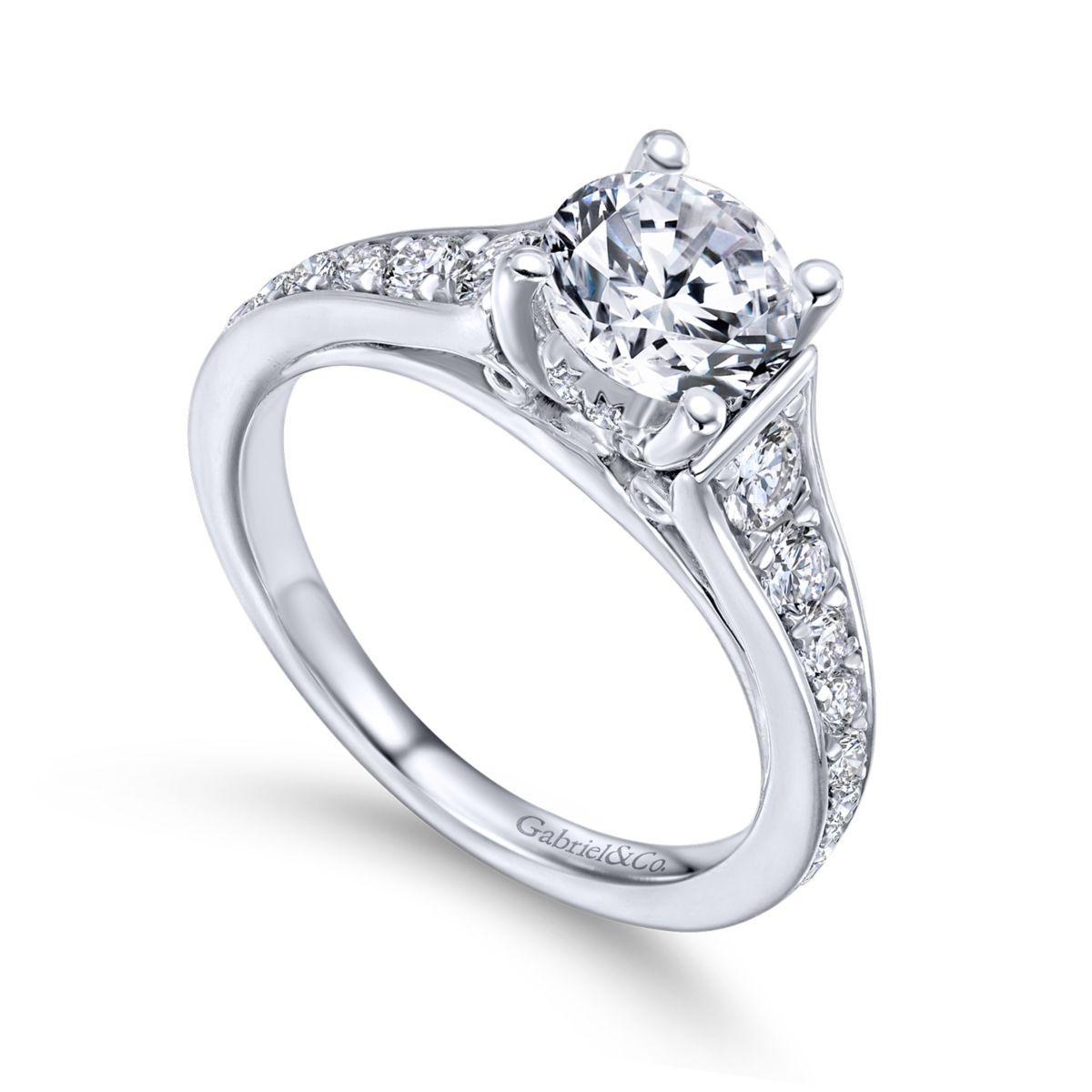 Gabriel & Co. 14k White Gold Contemporary Straight Engagement Ring