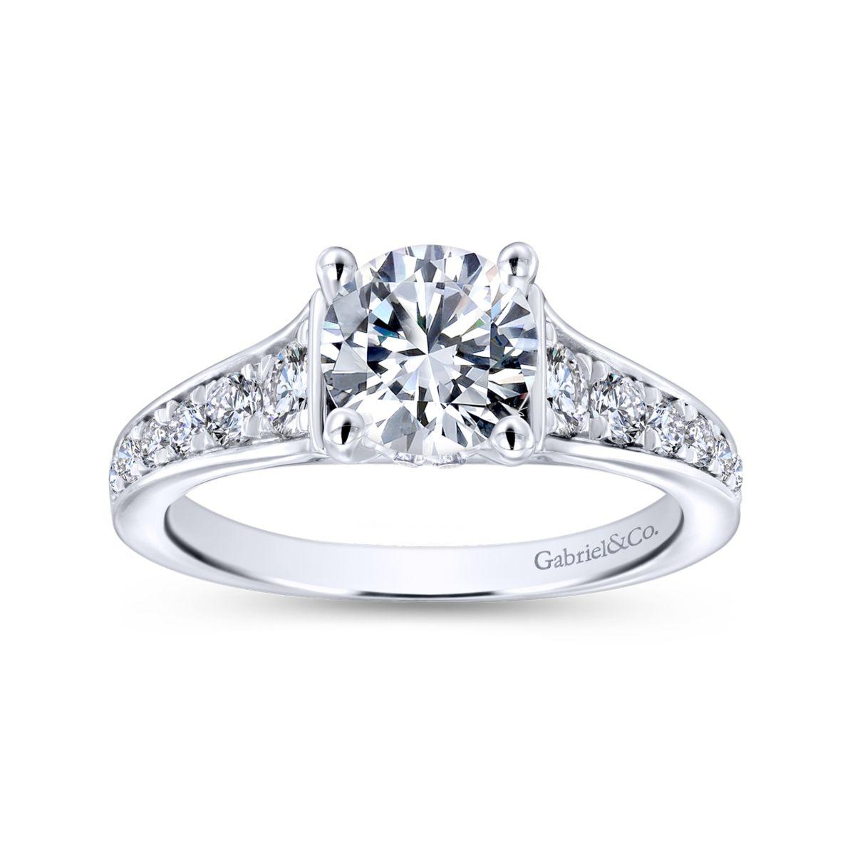 Gabriel & Co. 14k White Gold Contemporary Straight Engagement Ring