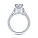 Gabriel & Co. 14k White Gold Victorian Straight Engagement Ring
