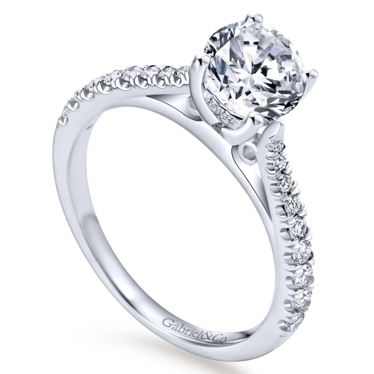 Gabriel & Co. 14k White Gold Contemporary Straight Engagement Ring