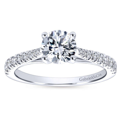 Gabriel & Co. 14k White Gold Contemporary Straight Engagement Ring