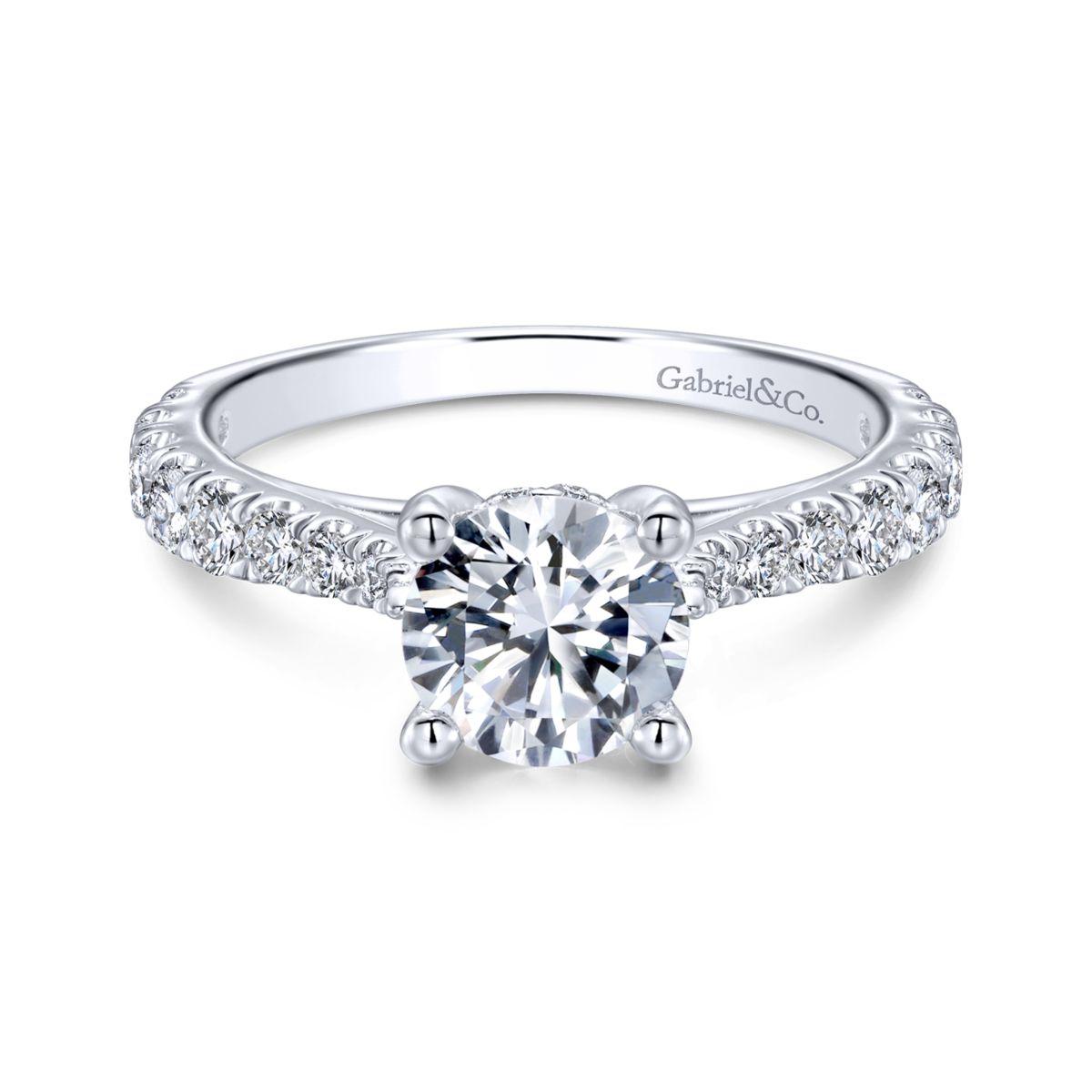 Gabriel & Co. 14k White Gold Contemporary Straight Engagement Ring