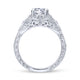Gabriel & Co. 14k White Gold Victorian Halo Engagement Ring
