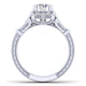 Gabriel & Co. 14k White Gold Victorian Halo Engagement Ring