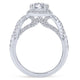 Gabriel & Co. 14k White Gold Entwined Halo Engagement Ring