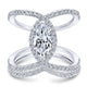 Gabriel & Co. 14k White Gold Nova Halo Engagement Ring