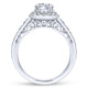 Gabriel & Co. 14k White Gold Victorian Halo Engagement Ring