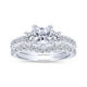 Gabriel & Co. 14k White Gold Entwined Three Stones Engagement Ring