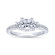 Gabriel & Co. 14k White Gold Entwined Three Stones Engagement Ring