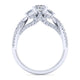 Gabriel & Co. 14k White Gold Contemporary Three Stones Engagement Ring