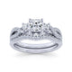Gabriel & Co. 14k White Gold Contemporary Three Stones Engagement Ring