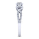 Gabriel & Co. 14k White Gold Contemporary Three Stones Engagement Ring
