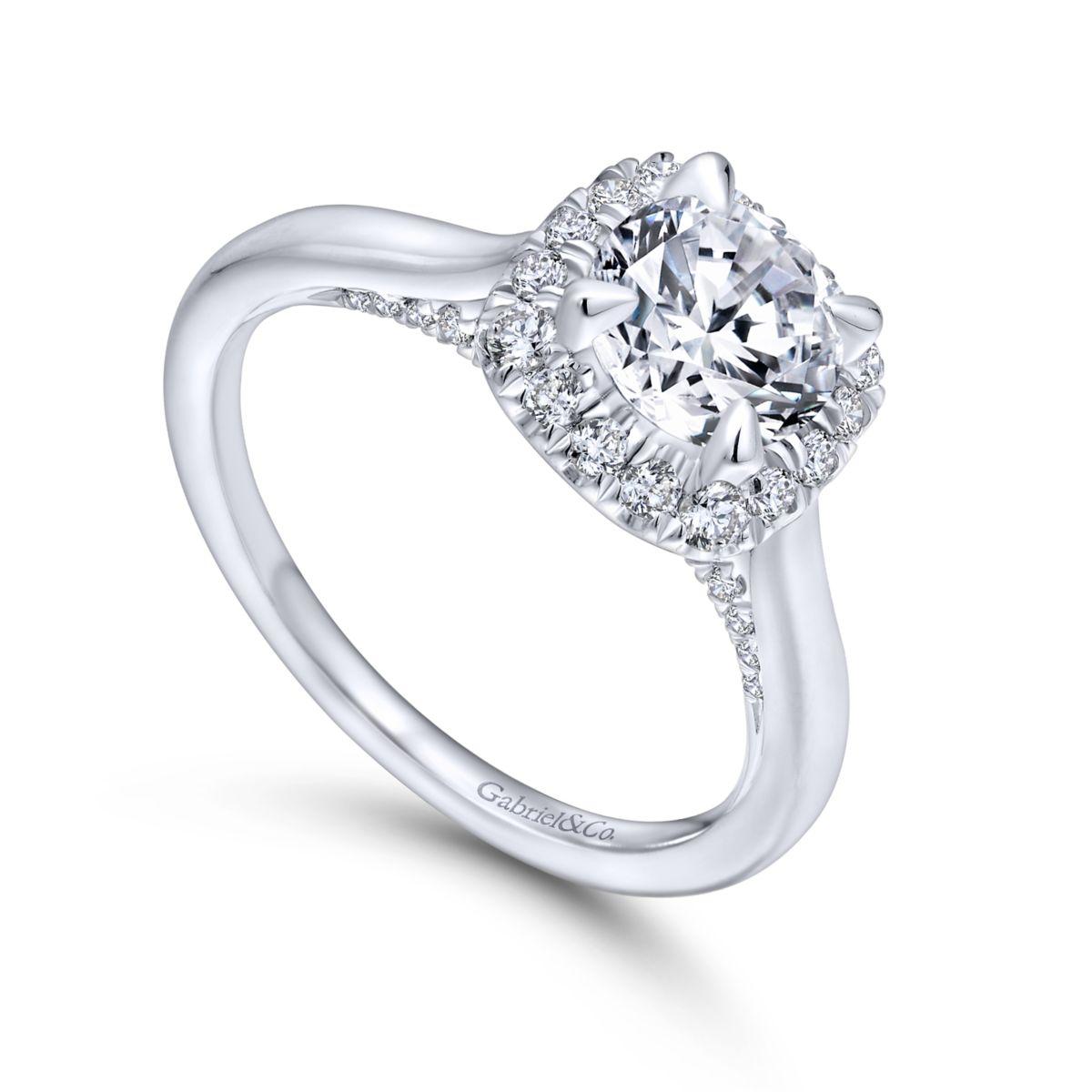 Gabriel & Co. 14k White Gold Entwined Halo Engagement Ring