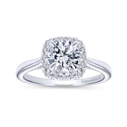 Gabriel & Co. 14k White Gold Entwined Halo Engagement Ring