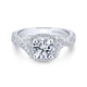 Gabriel & Co. 14k White Gold Rosette Halo Engagement Ring