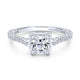 Gabriel & Co. 14k White Gold Crown Straight Engagement Ring