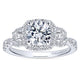 Gabriel & Co. 14k White Gold Entwined Three Stones Halo Engagement Ring