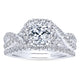 Gabriel & Co. 14k White Gold Entwined Halo Engagement Ring
