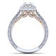 Gabriel & Co. 14k Two Tone Gold Blush Halo Engagement Ring
