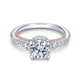 Gabriel & Co. 14k Two Tone Gold Crown Straight Engagement Ring